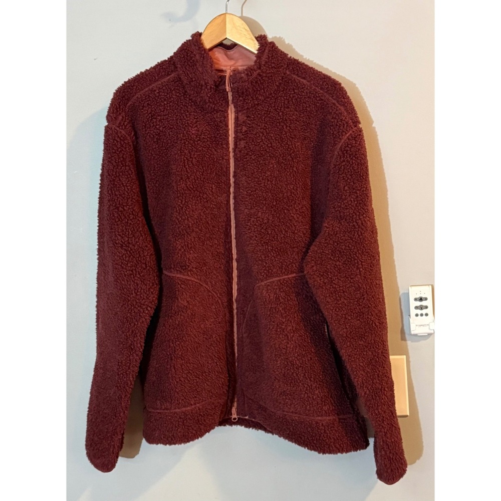 Men's Maroon Sherpa Zip Jacket